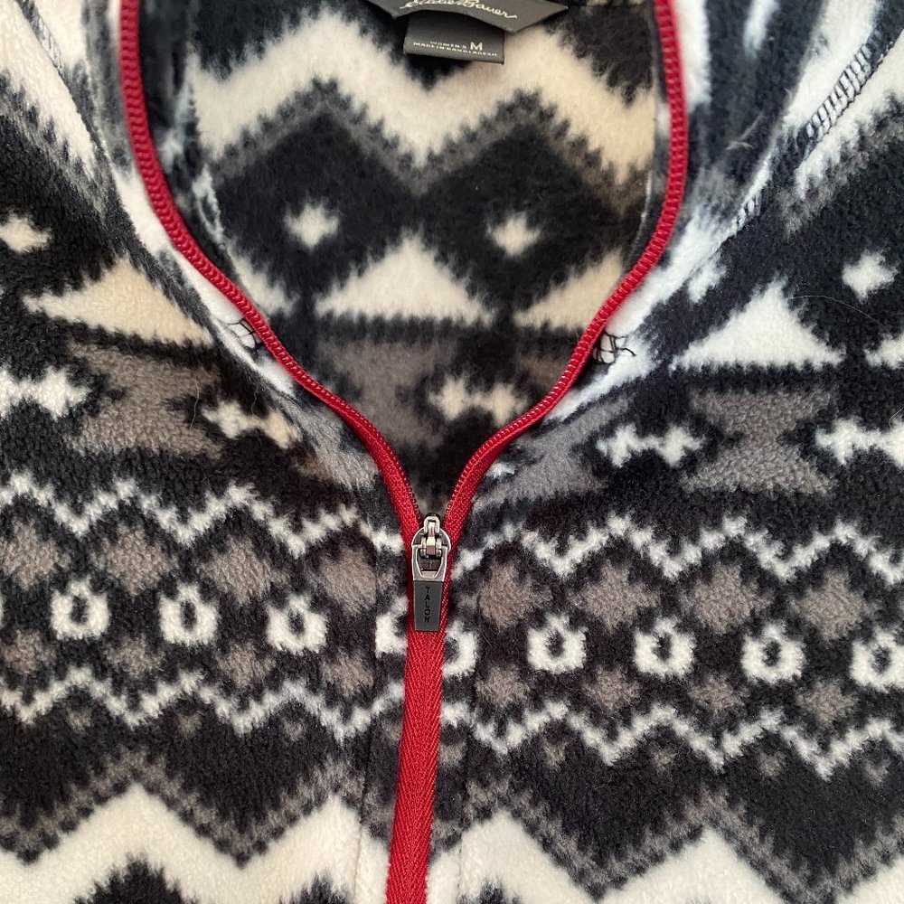 SOLD Eddie Bauer Designer Print Long Sleeve 1/4 Zip Pullover Top NWOT - Picture 6 of 12